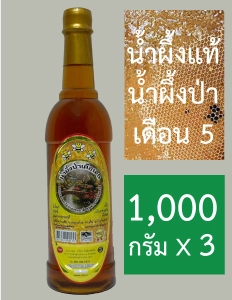 สินค้า [น้ำผึ้งแท้ 3 ขวด] Pure Honey น้ำผึ้งป่าเดือน 5 น้ำผึ้งธรรมชาติ ✨(ขวดพลาสติก)✨