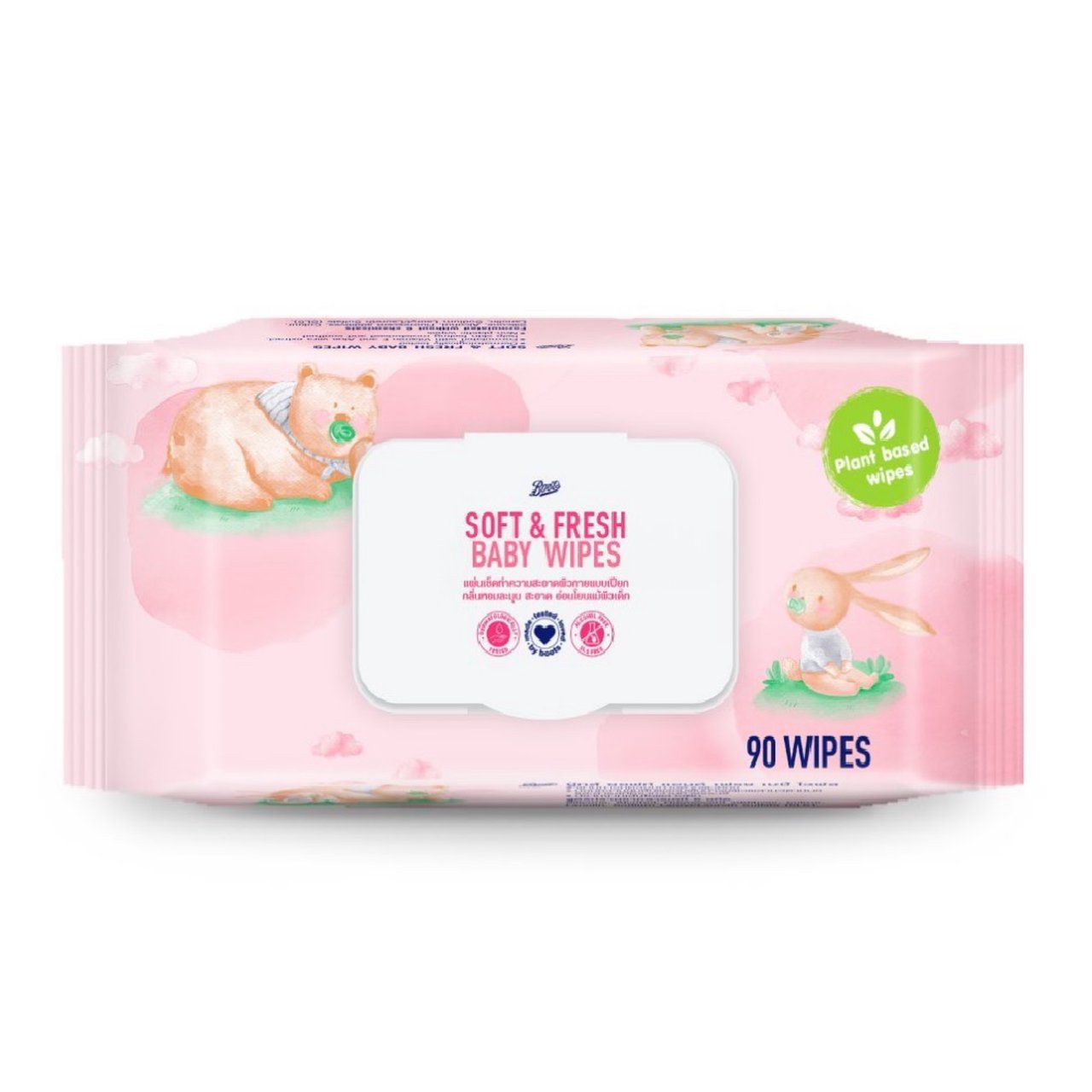 Boots Baby Wipes Soft & Fresh 90 Pieces บู๊ทส์ ซอฟท์ แอนด์ เฟรช เบบี้