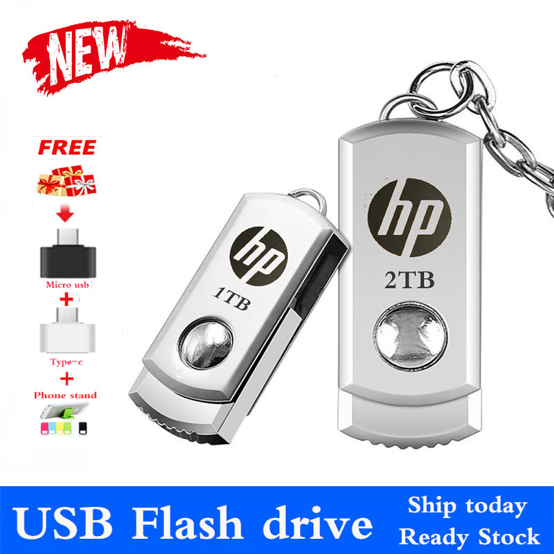 แฟลชไดร์ฟ ♥Original Product♥ High speed Metal USB Fash Drive 2TB 1TB 512GB 256GB USB 2.0 Pendrive + OTG adapter