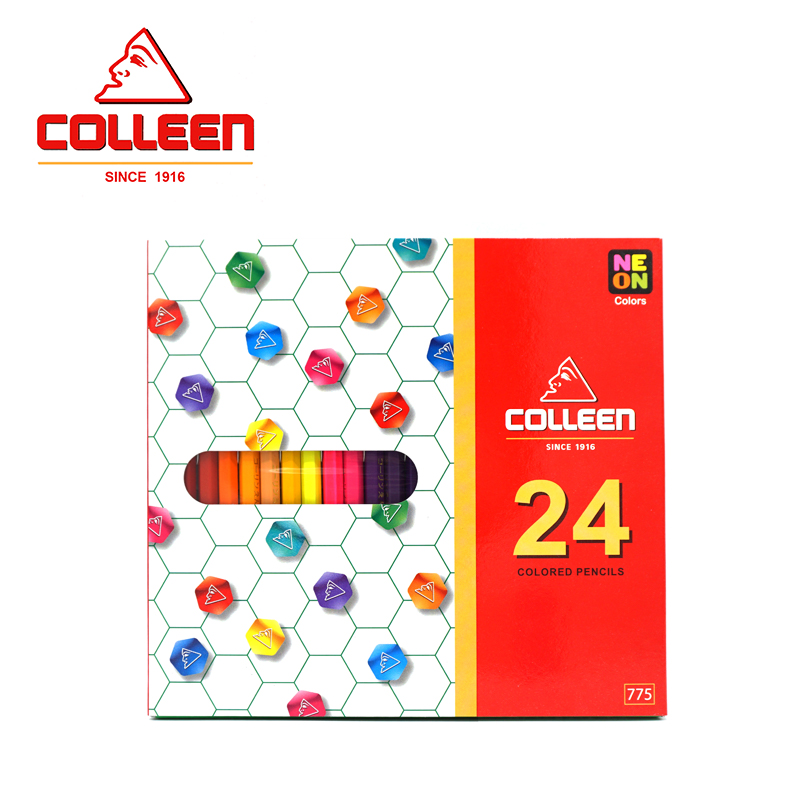 สีไม้คอลลีน colleen 24 สี 24 แท่ง(ด้ามยาว) Colored pencils
