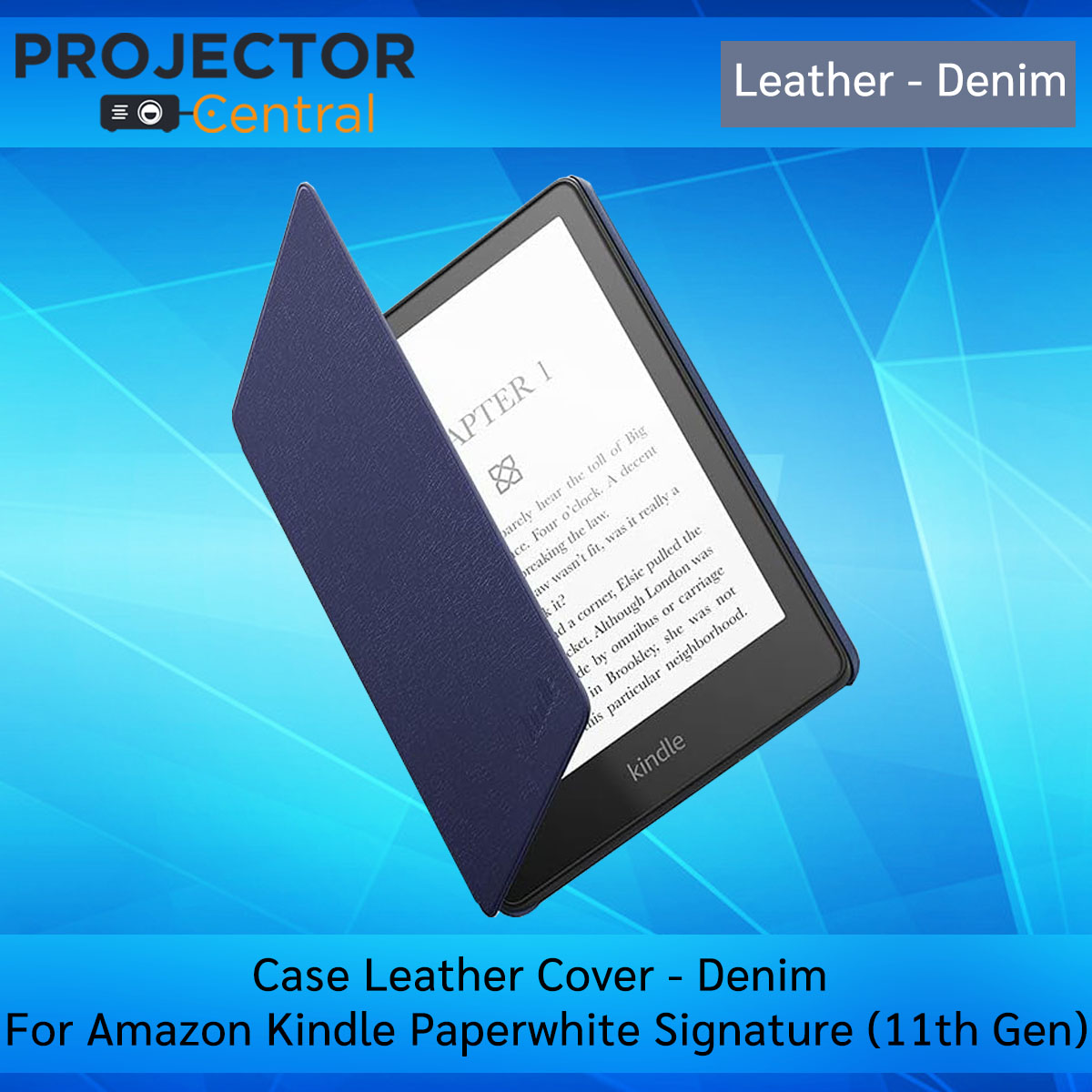 Kindle Paperwhite Leather Cover Fits 11th Generation-2021 Denim~