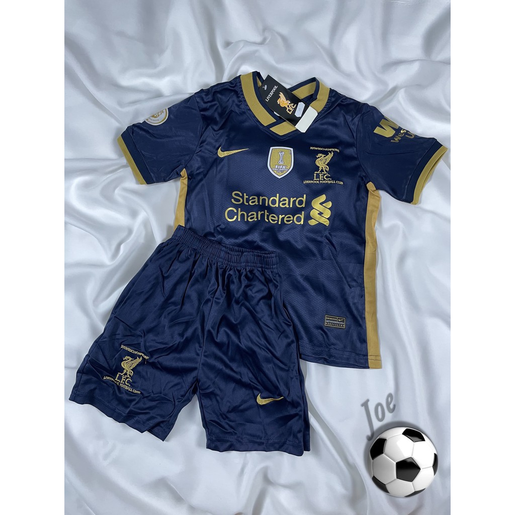 ชุดบาสเกตบอลและฟุตบอลi3525k ชุดบอลเด็ก Liverpool (Dark Blue) เสื้อบอลและกางเกงบอลผู้ชาย ปี 2020-2021