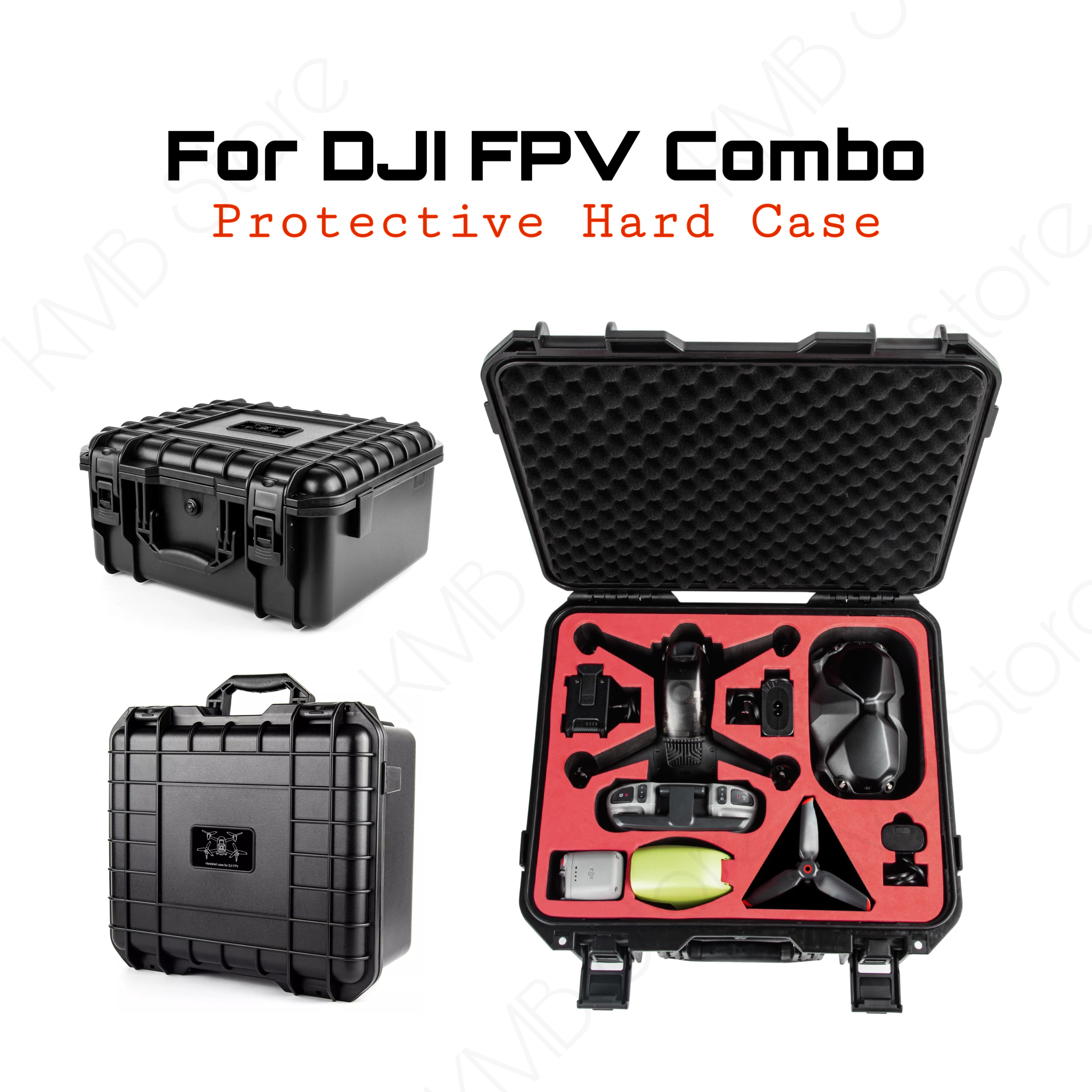 กระเป๋าเคสกันกระแทก DJI FPV Handle Storage Protective Case Hard Plastic Carrying Case ABS Waterproof for Dji FPV Combo