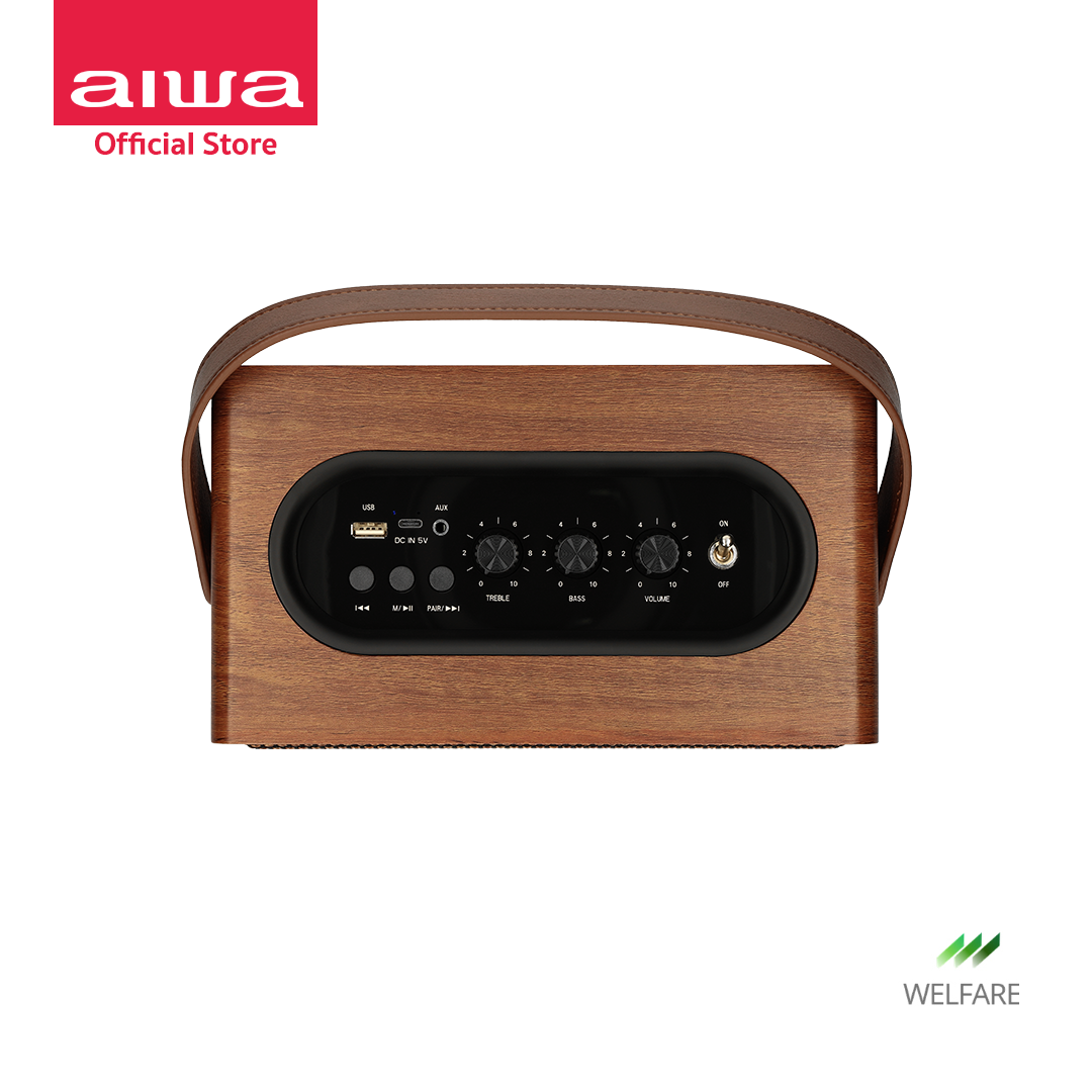 [ผ่อน 0%] AIWA Retro Bluetooth Speaker ลำโพงบลูทูธพกพา BASS++