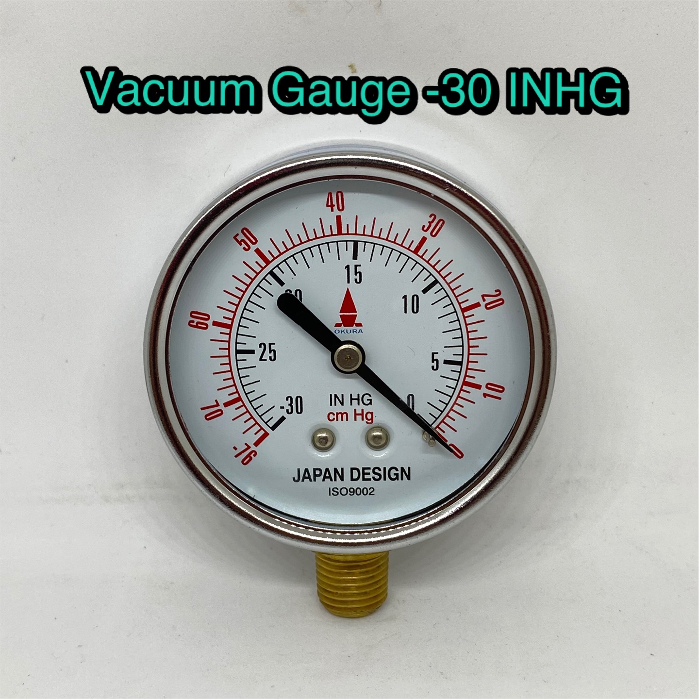 Vacuum Gauge 30 INHG/76 cmHg Dial 2.5" เกจวัดแรงดูด ขนาด 30 INHG/76