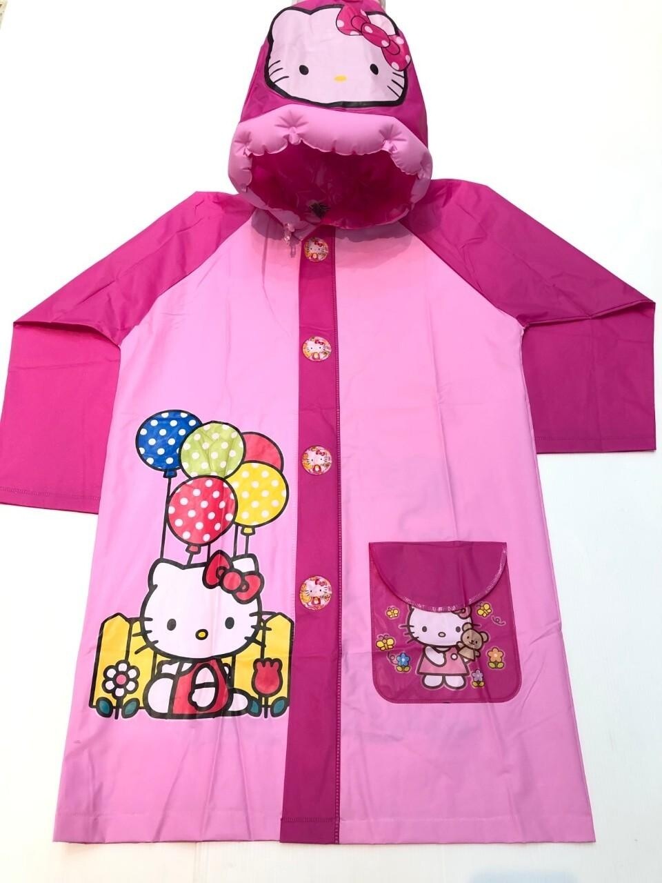 🎀พร้อมส่ง🎀 เสื้อกันฝนเด็ก ชุดกันฝนเด็กรุ่นไม่ขยายหลัง เสื้อกันฝน ชุดกันน้ำ ลายการ์ตูน น่ารัก (ขนาด 100-130 CM)