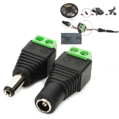 DC Power Plug Jack Adapter ขั้วต่อ bnc ตัวผู้และตัวเมียสำหรับกล้องวงจรปิด 5 คู่ Dc Jack
