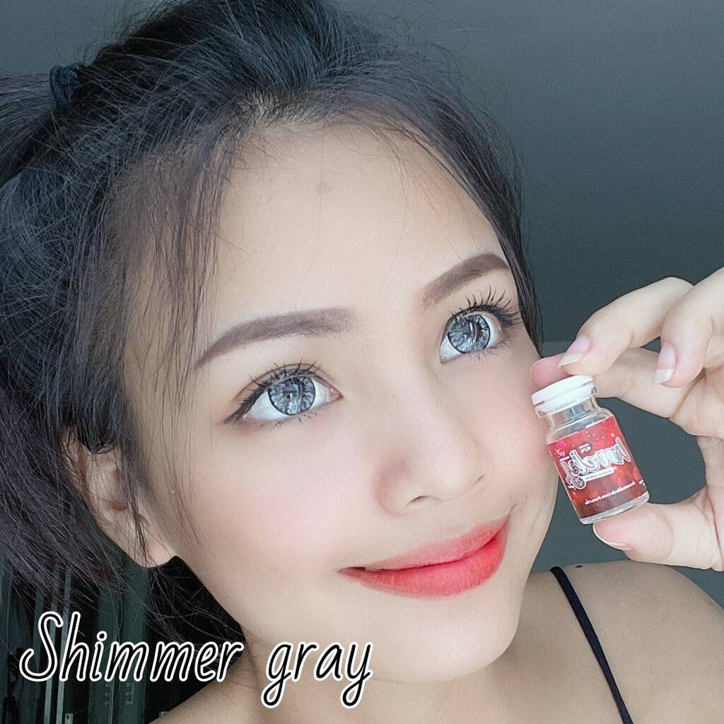 Shimmer Gray 🌤️ Lovely Lens 🌤️ Contact Lens บิ๊กอาย สีเทา