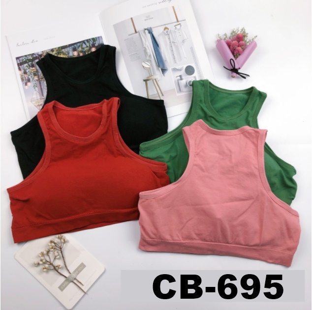 Ump.shop เสื้อกล้ามเเขนเว้า CB-659 นื่้อผ้านิ่ม ใส่เป้นครอปบราก้ได้ หรือจะใส่เล่นเป็นสปอร์ตบราเล่นกีฬาก็ได้ สำหรับสาวๆไซส์เล็ก(รอบอก 30-34