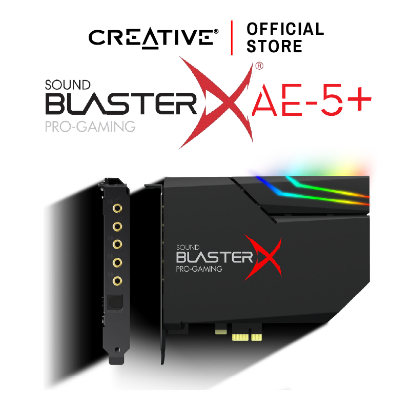 CREATIVE Sound Blaster AE-5 Plus Internal Sound Card รองรับ 5.1 พร้อมไฟ RGB ปรับแต่งได้ ซาวด์การ์ด PCI-e ราคา 5,239 บาท*ส่งฟรี