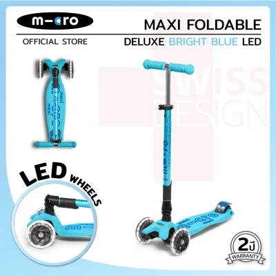 สกูตเตอร์ขาไถ แบบ 3 ล้อ พับได้ น้ำหนักเบา มาพร้อมล้อไฟ LED รุ่น Maxi Deluxe Foldable สำหรับวัย 5-12 ปี