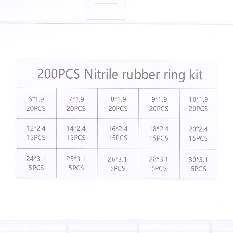 【Flash Sale】200Pcs Rubber ORing Washer Assortment Set Hydraulic