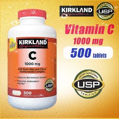 Kirkland Vitamin C 1000 mg จำนวน EXP.11/24 500 Tablets Kirkland Signature Vitamin C with Rose Hips and Citrus Bioflavonoid Complex 1000 mg
