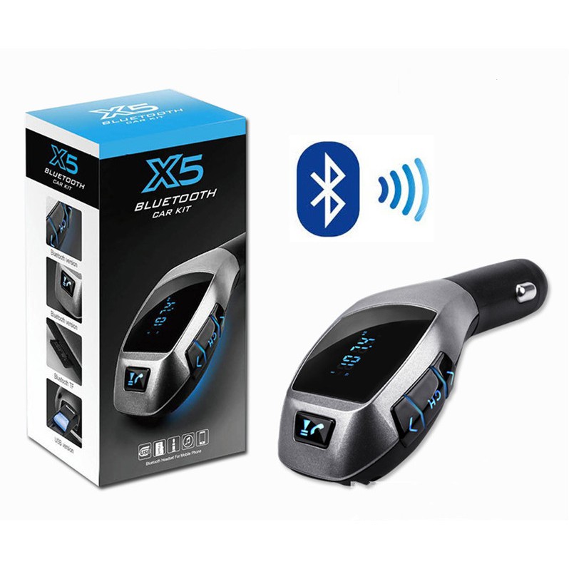X5 Bluetooth ของแท้ เครื่องเล่น Mp3 ในรถ พร้อมกับที่ชาร์จ USB ของแท้100%