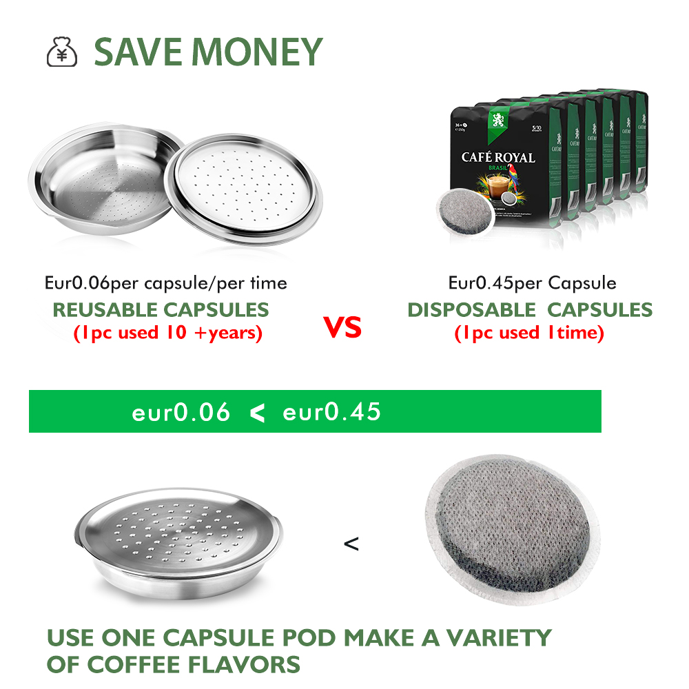 Recafimil Reusable Coffee Capsule for Senseo Crema Pod Refillable