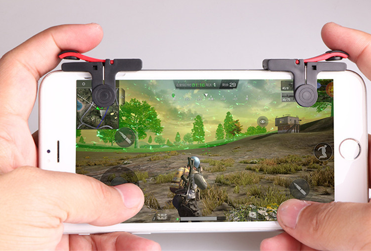 D9 Controller Pubg Mobile L1 R1 Mobile Joystick สีดำ-แดง จอย PUBG ตัวช่วยยิงเกมแนว PUBG / Free Fire / Rules of Survival mobile gamepad ปุ่มยิง PUBG shooting tap mobile ปุ่มช่วยยิง pubg