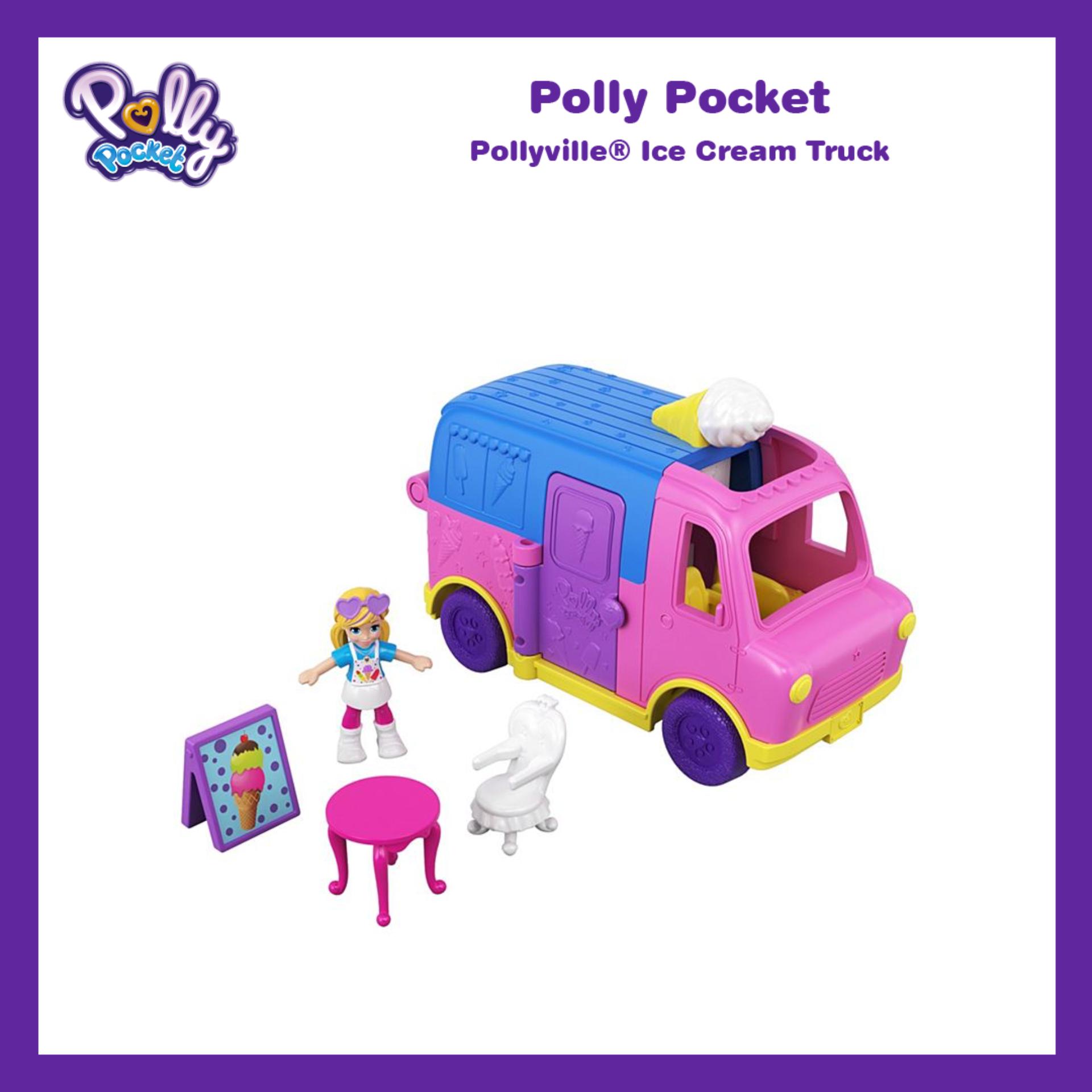 Polly Pocket® Pollyville® Ice Cream Truck ตุ๊กตา พอลลี่ พ็อคเก็ต พอลลี่วิลล์ ไอศครีม ทรัค รถขายไอศครีม ของเล่น ของเล่นเด็ก