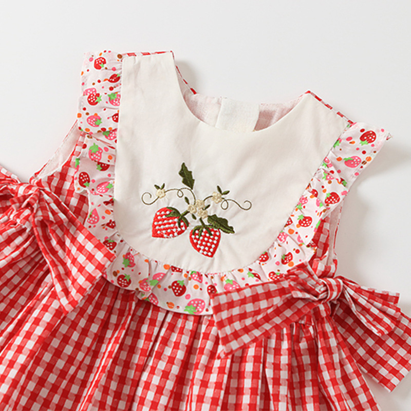 Baby Lotus Summer Red Dress Newborn Clothes Baby Cute Dress Strawberry ...