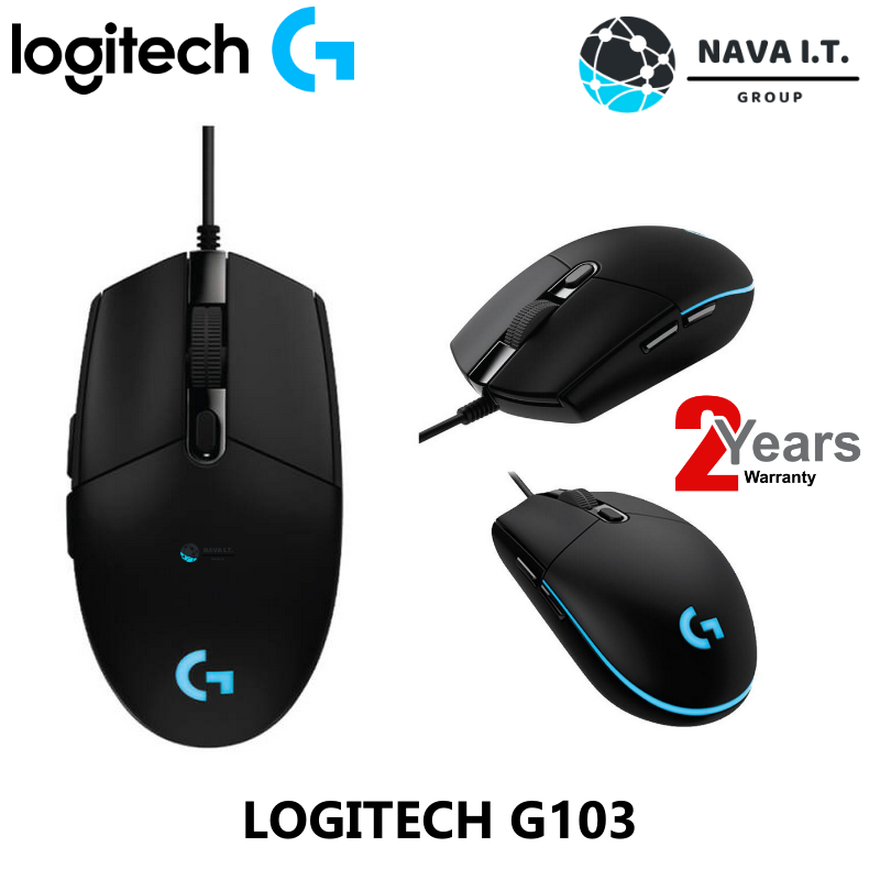 Logitech เม้าส์เกมมิ่ง G103 Prodigy Programmable RGB Gaming Mouse รับ ...