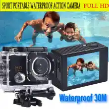 ภาพขนาดย่อของสินค้าล้องแอคชั่นสปอร์ตแบบกันน้ำแบบพกพา Sport portable waterproof action camera กล้อง กล้องติดหมวกกันน็อค กล้องหน้ารถ กล้องโกโปร กล้องติดหมวก กล้องรถแข่ง กล้องแอ็คชั่น กล้องบันทึกภาพ กล้องถ่ายภาพ กล้องติดหมวกกันน็อค กล้องติดหน้ารถ กล้องขนาดเล็ก Full HD