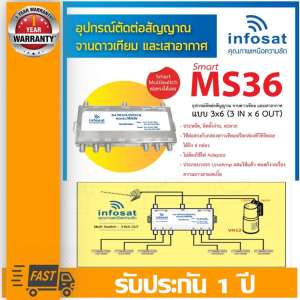 Infosat multi Switch infosat รุ่น MS36 (เข้า3 ออก6) รับชมได้อิสระ