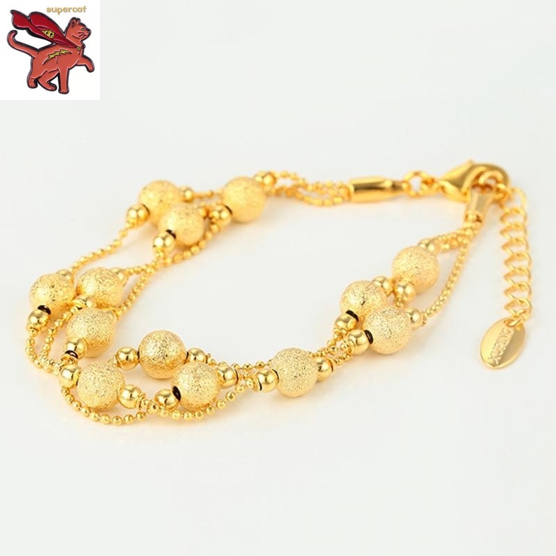 Fashion 18k saudi gold bracelet for women lucky bracelet Send a gold