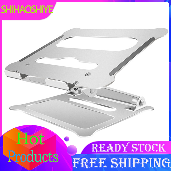 [SHIHAOSHIYE] โต๊ะวางแล็บท็อป ขาตั้งแล็ปท็อป แท่นวางโน๊ตบุ๊ค Laptop Stand, Silver Aluminum Office Laptop Lift Stand Foldable Portable Laptop Stand Radiator Stand Suitable For 11 To 17นิ้ว