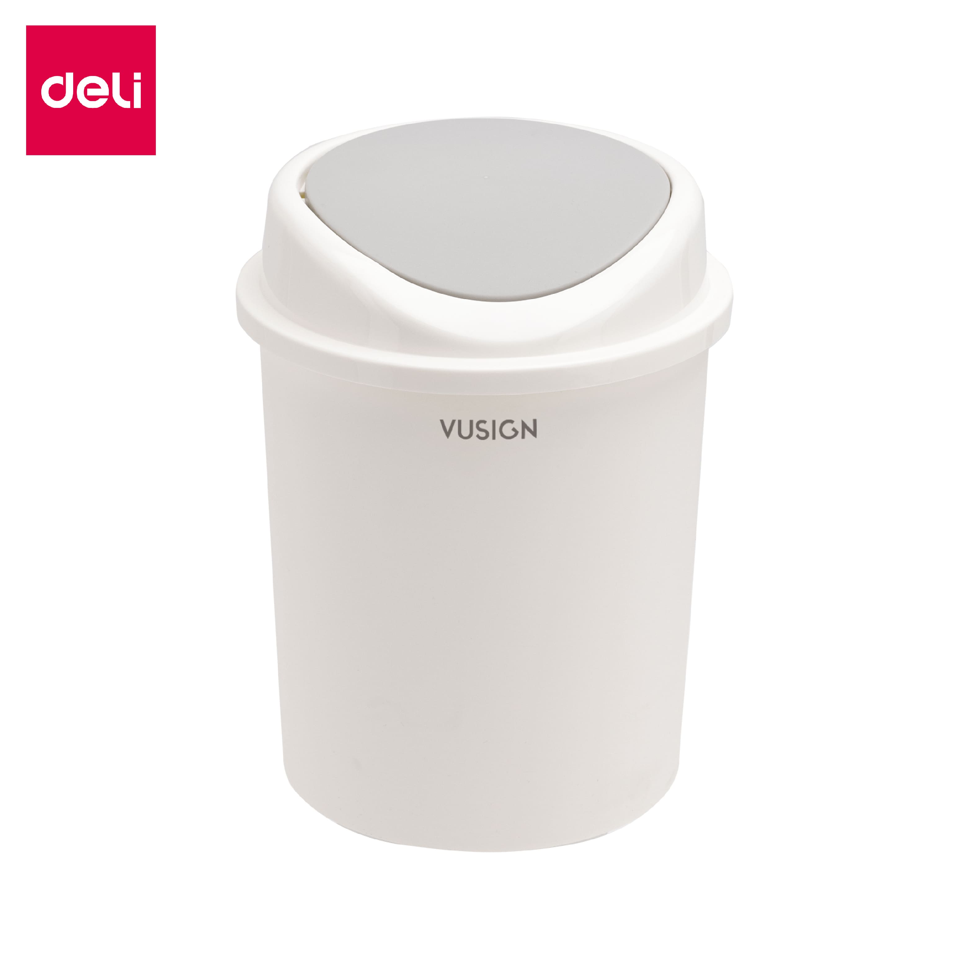 Deli ถังขยะมินิมอล ถังขยะพลาสติก ถังขยะมีฝาปิด ถังขยะ ฝาสวิง แข็งแรง ทนทาน ถังขนาดใหญ่ จุได้เยอะ มี 2 สี 2 ขนาด Flip Trash ราคา 133 บาท*ส่งฟรี