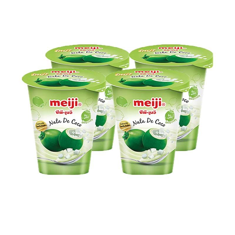 เมจิ โยเกิร์ตวุ้นมะพร้าว 135 กรัม x 4 ถ้วย/Meiji yogurt coconut jelly 135 grams x 4 cups