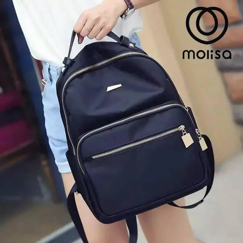 Molisa Bags Backpack 8029 กระเป๋าเป้แฟชั่นสะพายหลังสีดำ กระเป๋าผู้หญิง