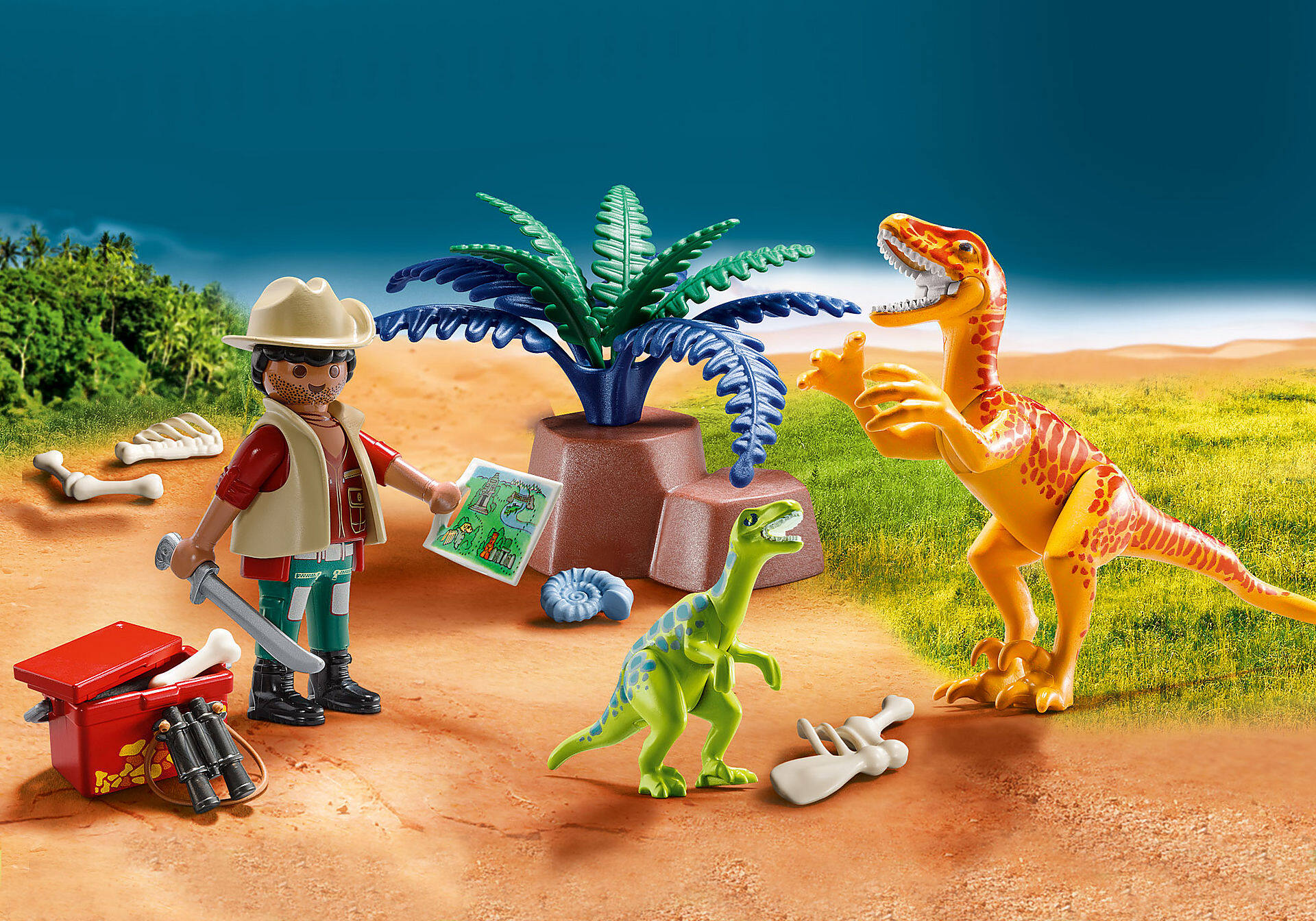 Playmobil 70108 Carry Case Dino explorer, Large Figure เพลย์โมบิล เซ็ตกระเป๋าใหญ่ สำรวจโลกล้านปี