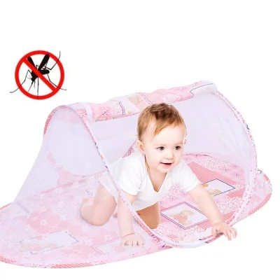 ที่นอนเด็กมีมุ้งครอบ Baby Foldable Travel Bed with Mosquito Net - Portable Folding Baby Tent Travel Bed Crib - for Infant Newborn
