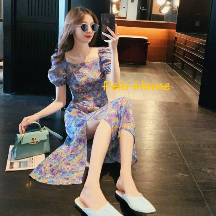 #พร้อมส่งจ้า# เดรสยาว แขนสั้นทรงตุ๊กตาลายดอกม่วง ทรงผ่าข้าง น่ารักหวานได้ สง่างามและเจ้าอารมณ์ – No Brand – 3418953173_TH-12645453561 >>> 🇹🇭 Top1Thailand 🛒 >>> lazada.co.th 🇹🇭 🇹🇭 🇹🇭🛒🛍🛒