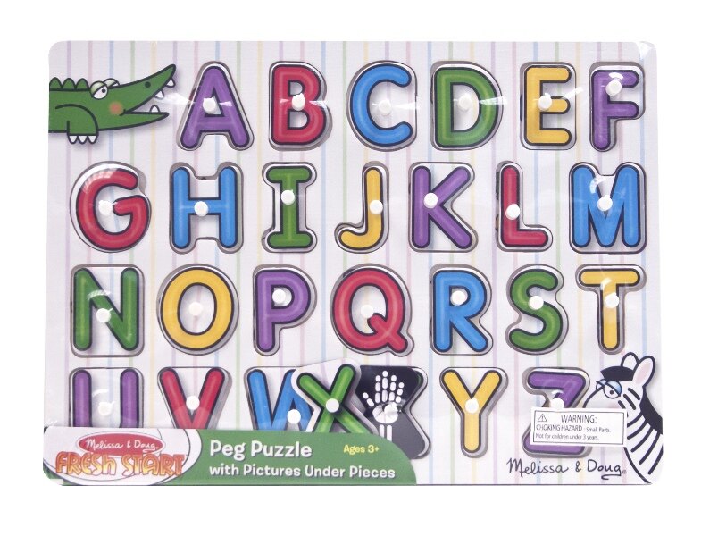 Melissa & Doug รุ่น 3272 See Inside Alphabet A-Z Peg Puzzle พัซเซิลมีตุ่ม ตัวอักษร แก้สมาธิสั้น non-toxic จาก USA ของเล่นเด็กอย่างดี ทนทาน ปลอดภัย