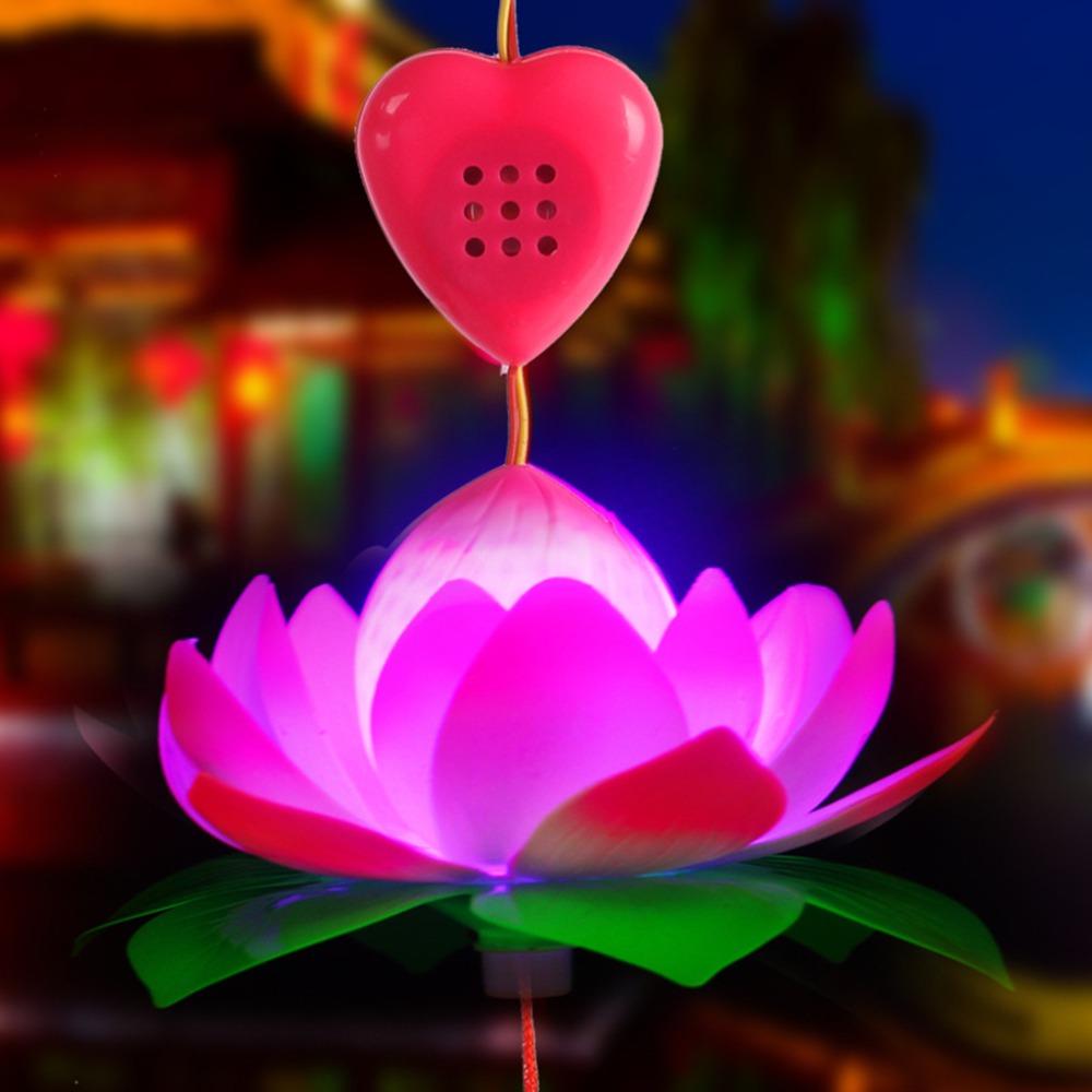 Portable Amazing Musical Blossom Lotus Flower Light Lamp Party Glowing ...