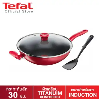 Tefal กระทะก้นลึก พร้อมฝาแก้ว ก้นอินดักชั่น Non-Stick ขนาด 30 ซม.