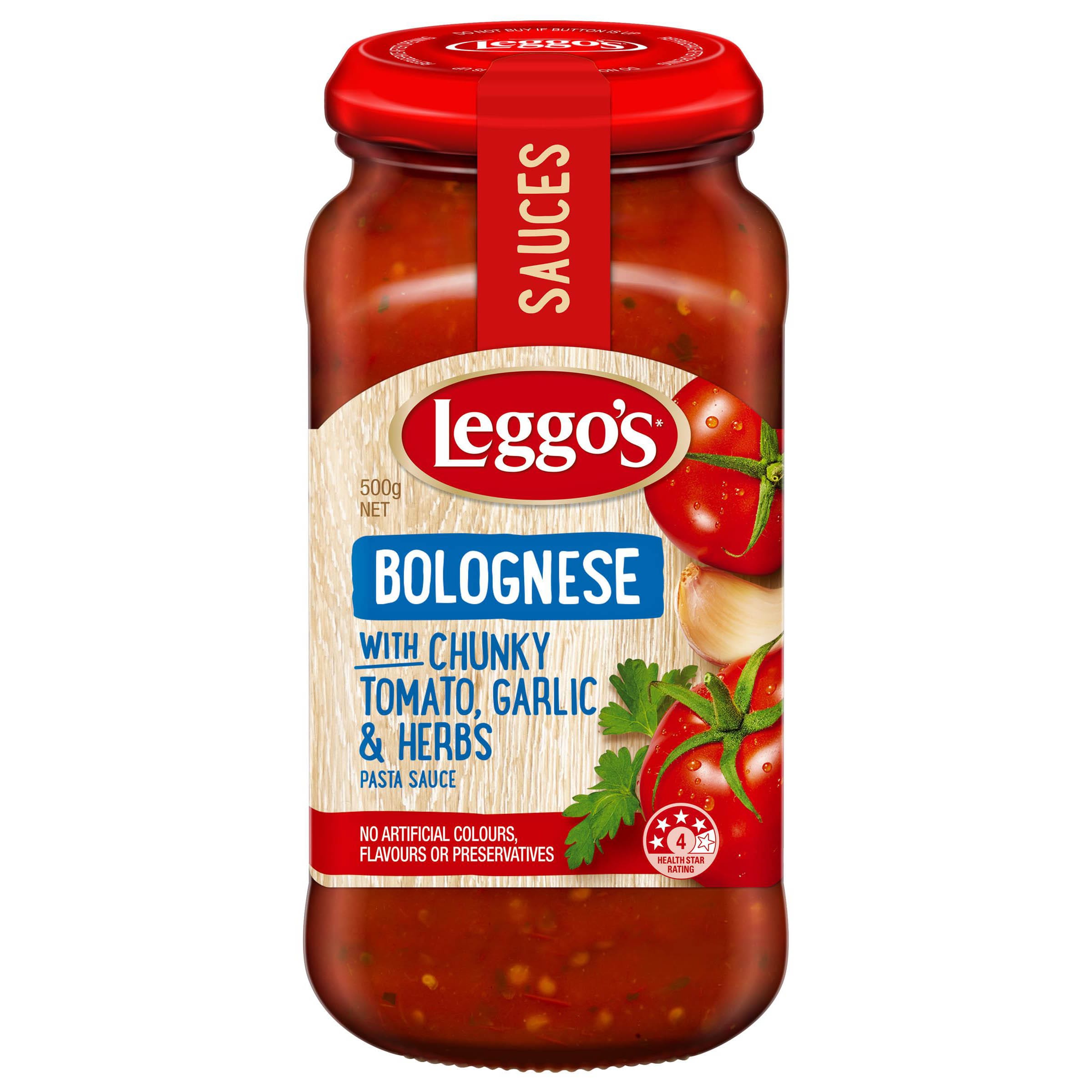 Leggo's 500g ซอสพาสต้าสำเร็จรูปพร้อมทานBolognese with chunky tomato ,garlic and herbs