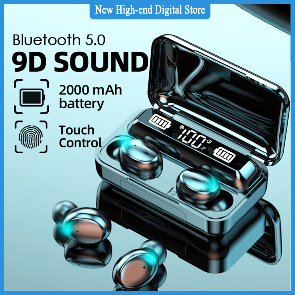 F9 Wireless Earphones Bluetooth Stereo Headphones Sport Waterproof ...