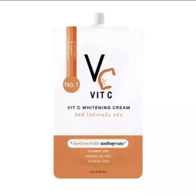 (ส่งไว⚡️)Adoring x VC Vit C : ครีม(แบบซอง) VC Vit C Whitening Cream วีซี วิตซี ไวท์เทนนิ่ง ครีม ครีมน้องฉัตร