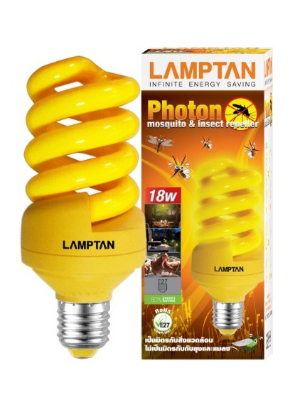 Lamptan หลอดไฟไล่ยุง หลอดไฟไล่แมลง แสงไฟสีเหลือง ขั้ว E27 ขนาด 18W และ 23W ใช้ในคอกวัวได้