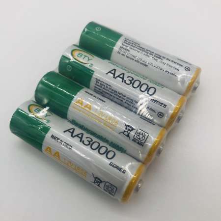 BTY ถ่านชาร์จ AA 3000 mAh NIMH Rechargeable Battery (4 ก้อน)