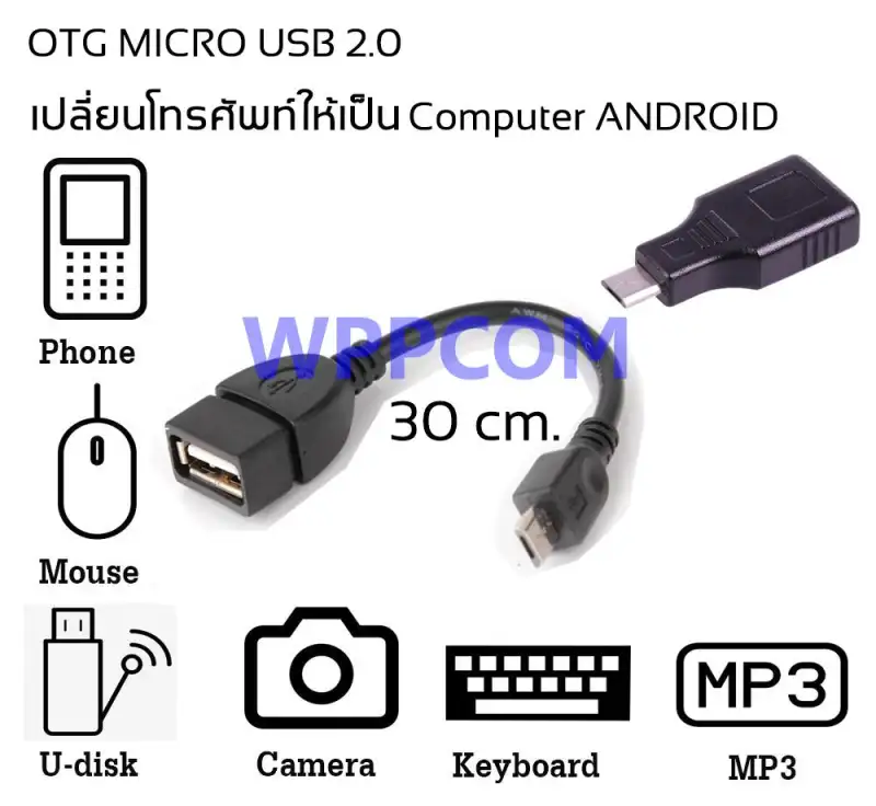 ภาพหน้าปกสินค้าOTG Micro USB เปลี่ยน smartphone ให้เป็นคอมพิวเตอร์ Android จากร้าน 3WPP บน Lazada