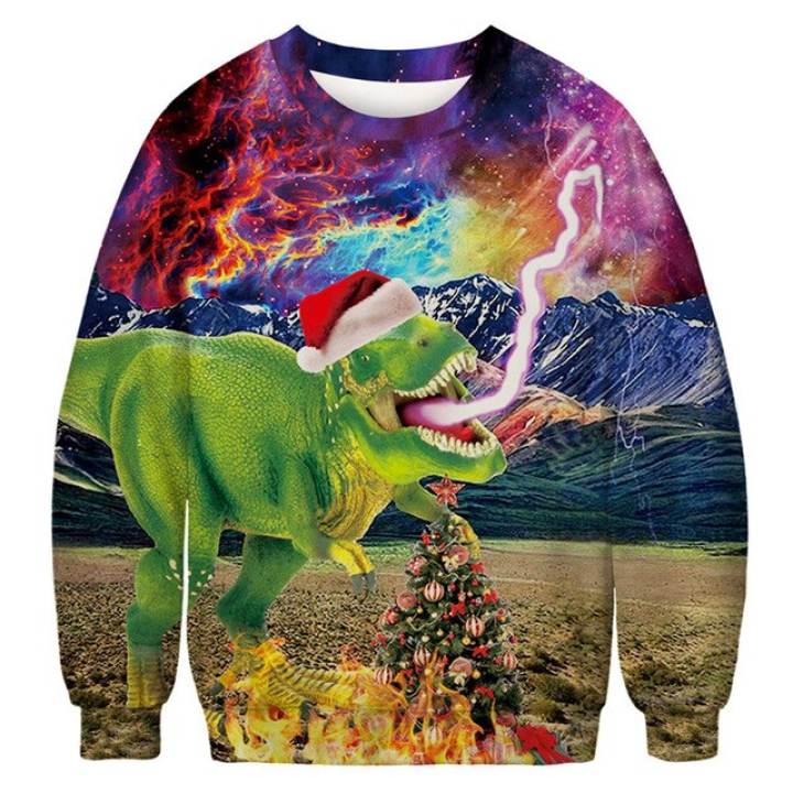 womens dinosaur christmas jumper