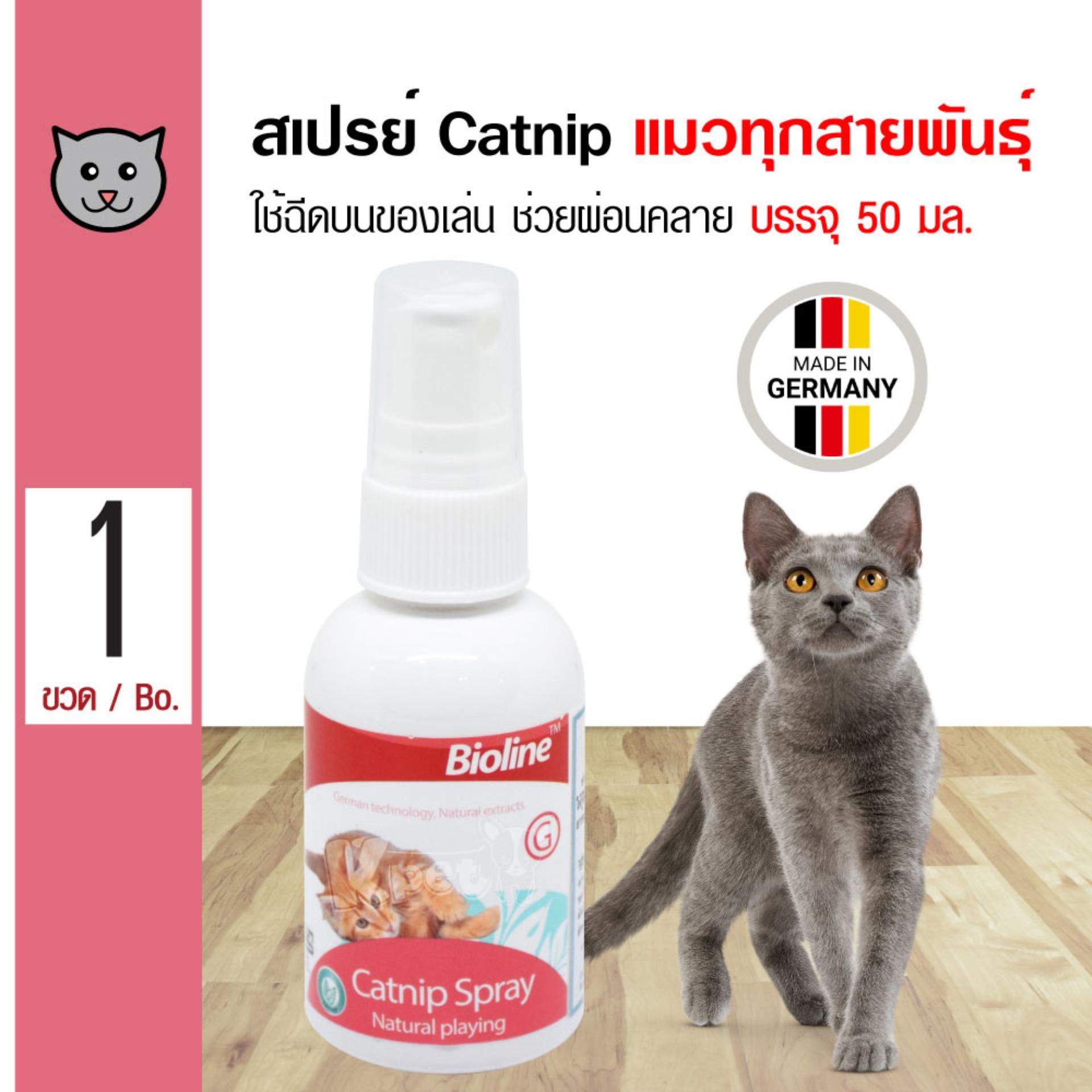 Bioline Catnip Spray ของเล่นแมว ขนมแมว สเปรย์แคทนิป กัญชาแมว ใช้ฉีดบนของเล่น ผ่อนคลาย สำหรับแมว (50 มล./ขวด)
