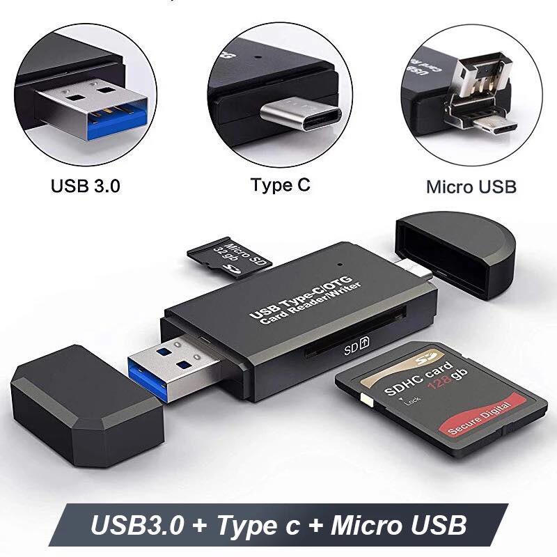 SALE Card Reader USB 3.0 Type C Micro SD TF OTG Smart Memory Adapter Laptop Computer #คำค้นหาเพิ่มเจลทำความสะอาดฝุ่น Super Cleanสาย AC PoWer1.8 G-LINGการ์ดรีดเดอร์ Card Readerสายต่อจอ Monitorสายชาร์จกล้องติดรถยนต์