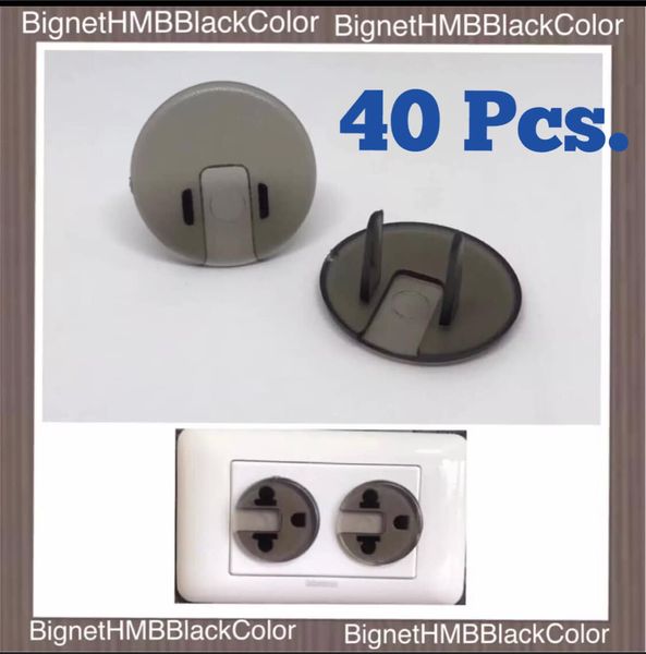 H.M.B. Plug 10  Pcs. ที่อุดรูปลั๊กไฟ Handmade®️ Black Color ฝาครอบรูปลั๊กไฟ รุ่น สีดำใส  10,20,3040,50 Pcs.  สีวัสดุ สีดำ Black color 40 ชิ้น ( 40 Pcs. )