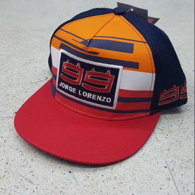 Best saller MEN CAP MOTO GP 99 JORGE LORENZO หมวก ฟรีไซส์ แป้นเหยียบกันลื่น logo logoรถ โลโก้รถ ดุมล้อ BENZ