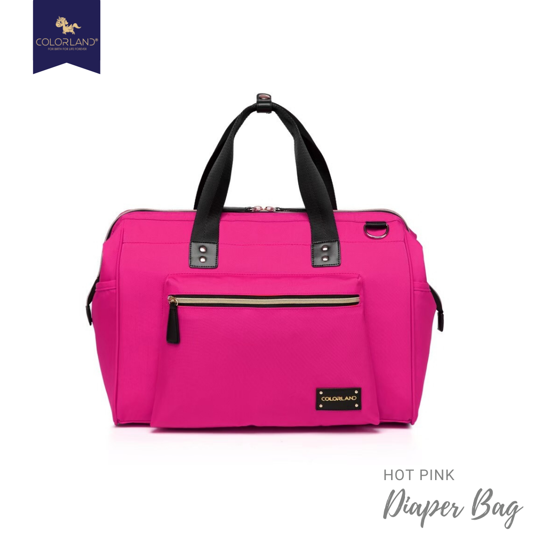 Colorland VA-TT190 กระเป๋าใส่ผ้าอ้อม กระเป๋าใส่ขวดนม หยิบสัมภาระได้ง่าย Full Function Hot Pink Diaper Bag