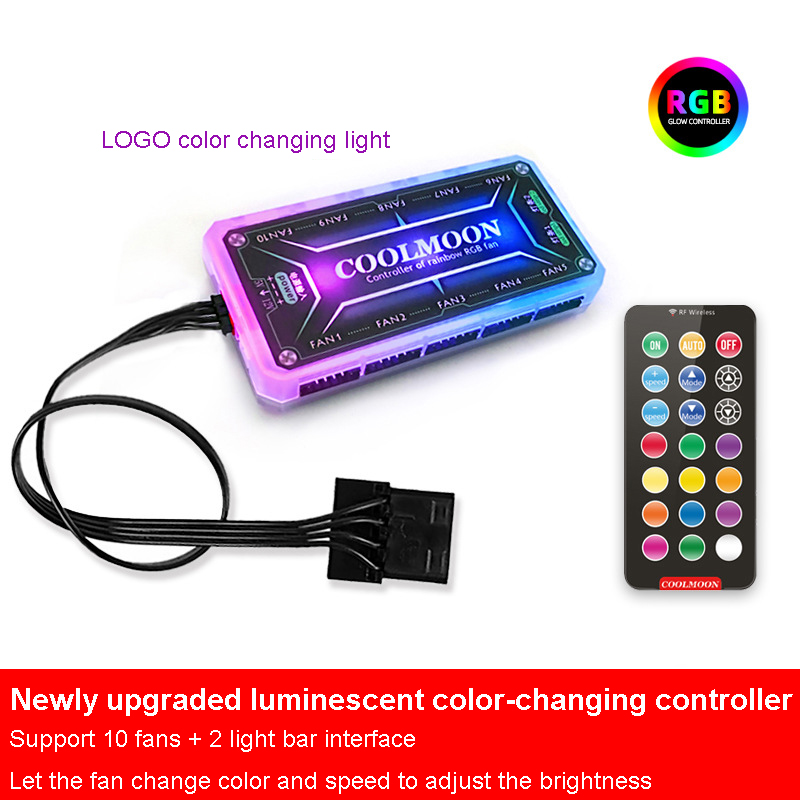 COOLMOON 30cm 5V 3Pin Small 4Pin Light Strip 18 Lamp Beads Aluminum  Magnetic RGB LED Color Atmosphere Lamp for PC Case Chassis