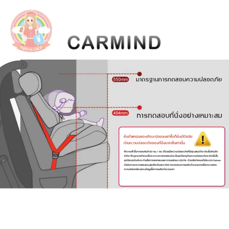 ภาพสินค้าCar Seat คาร์ซีทเด็ก ใช้ได้กับรถยนต์ทุกรุ่น สำหรับเด็กช่วงอายุ 9 เดือน - 12ปี 8ighteen จากร้าน 8ighteen store บน Lazada ภาพที่ 3